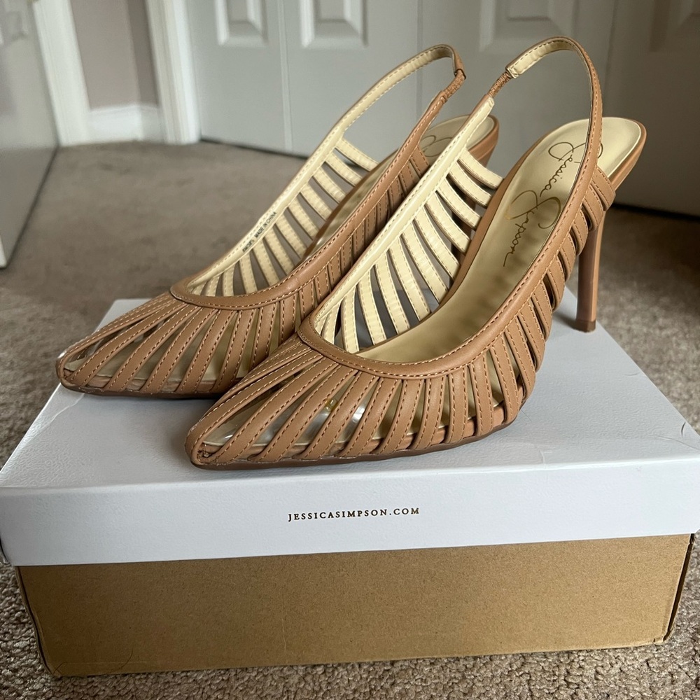 Jessica Simpson Beige Slingback Heels